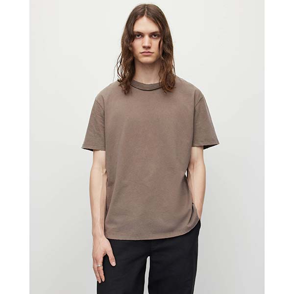 Allsaints Australia Mens Otto Crew T-Shirt Brown AU39-174